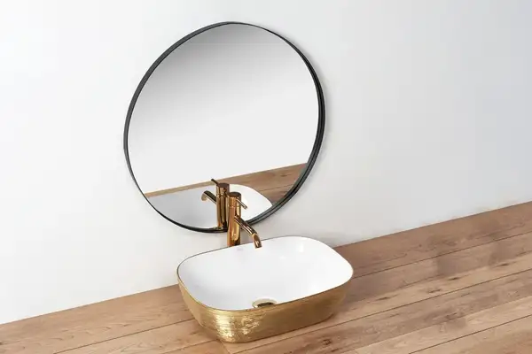 Умивальник Накладний REA Jenny Золото/Білий REA-U9652 Умивальник Накладний REA Jenny Золото/Білий REA-U9652