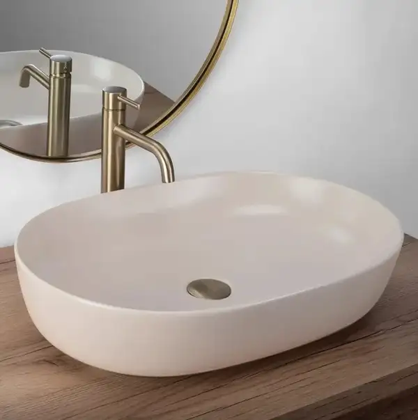 Умывальник (раковина) REA CLEO 61 BEIGE MATT бежевый накладной (REA-U9655) Умывальник (раковина) REA CLEO 61 BEIGE MATT бежевый накладной (REA-U9655)