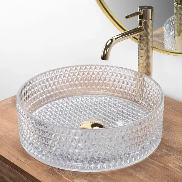 Rea Cristal Transparent Умивальник накладний, прозорий (REA-U9670) Rea Cristal Transparent Умивальник накладний, прозорий (REA-U9670)