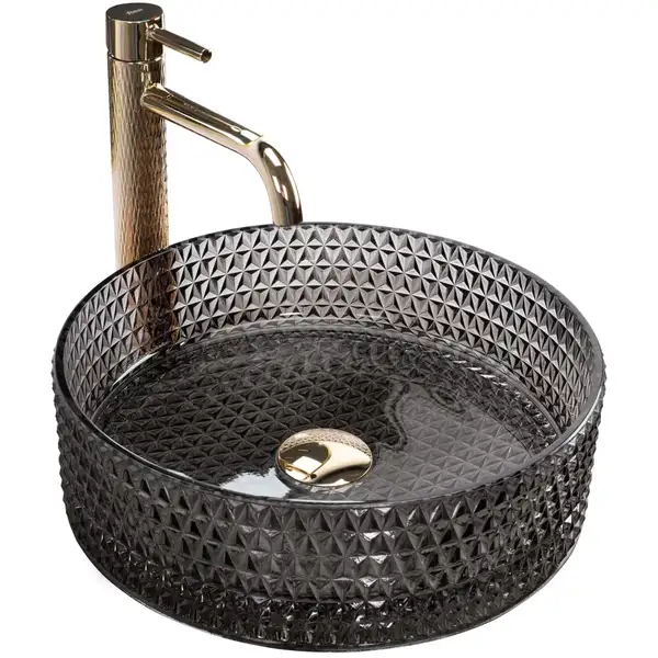 Умывальник (раковина) REA CRISTAL BLACK накладной (REA-U9671) Умывальник (раковина) REA CRISTAL BLACK накладной (REA-U9671)