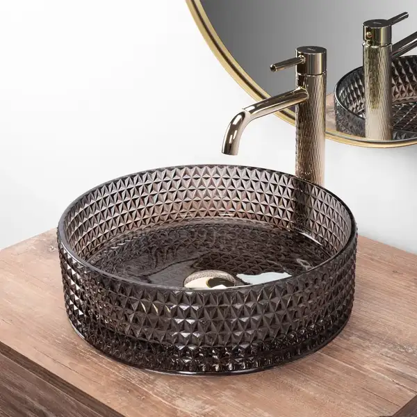 Умывальник (раковина) REA CRISTAL BLACK накладной (REA-U9671) Умывальник (раковина) REA CRISTAL BLACK накладной (REA-U9671)
