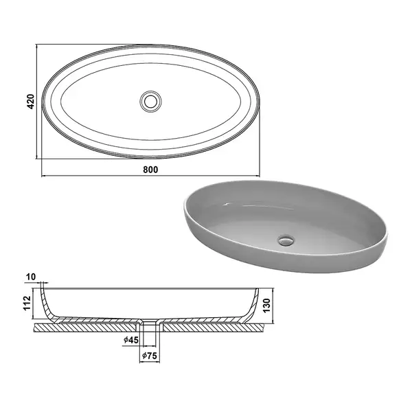 Snail Фараон А100М Умывальник, белый матовый (169A100M)