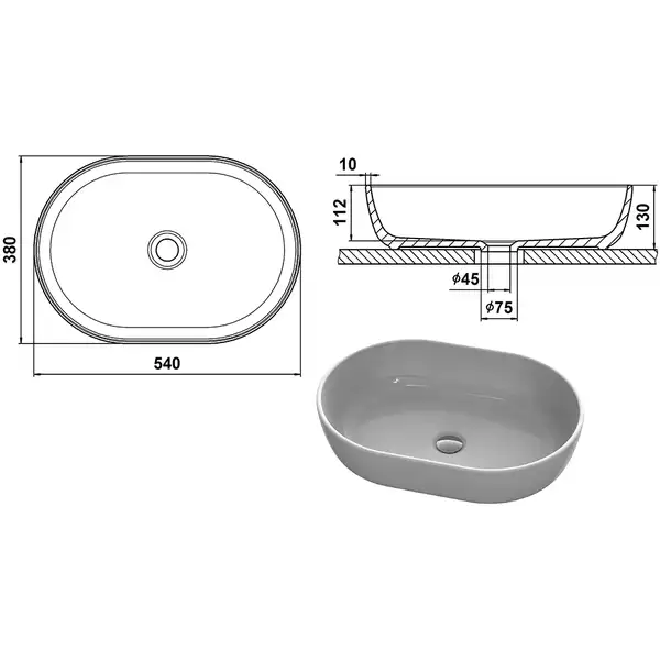 Snail Умивальник «Персія»  А701 Персик глянець (175A701)