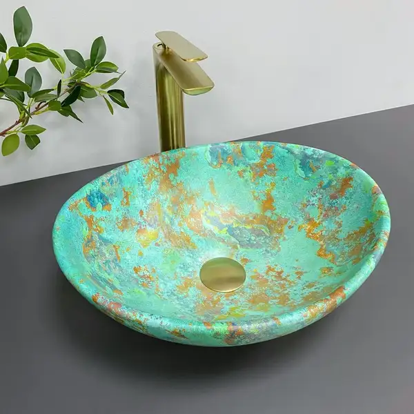 VBI Parma Marble Green Matt Умивальник, зелений (VBI-011003) VBI Parma Marble Green Matt Умивальник, зелений (VBI-011003)
