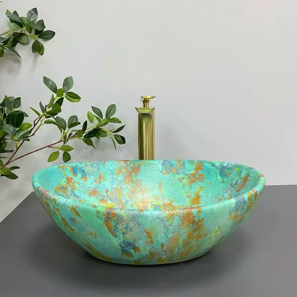 VBI Parma Marble Green Matt Умивальник, зелений (VBI-011003) VBI Parma Marble Green Matt Умивальник, зелений (VBI-011003)