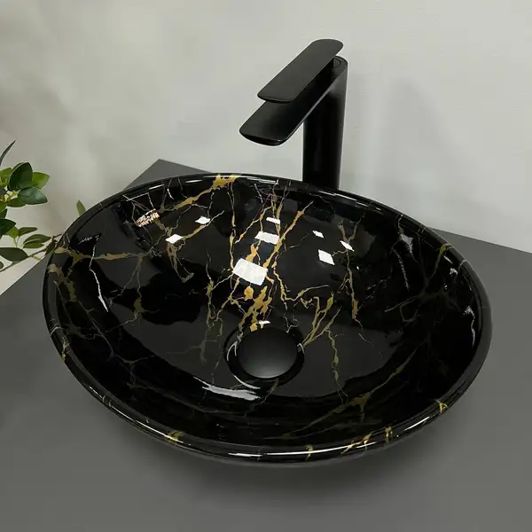 VBI Parma Marble Умивальник накладний, чорний (VBI-011004) VBI Parma Marble Умивальник накладний, чорний (VBI-011004)