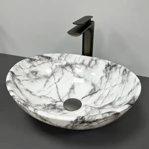 VBI Parma Умивальник накладний, Statuario Grey Veins (VBI-011010) VBI Parma Умивальник накладний, Statuario Grey Veins (VBI-011010)