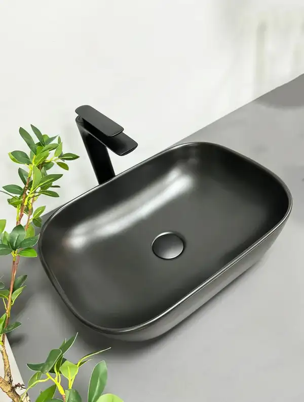 VBI Ravenna Black Matt Умивальник накладний, чорний (VBI-011203) VBI Ravenna Black Matt Умивальник накладний, чорний (VBI-011203)