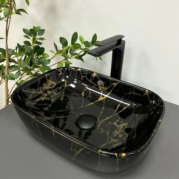 VBI RAVENNA MARBLE BLACK Умивальник накладний, чорний (VBI-011207) VBI RAVENNA MARBLE BLACK Умивальник накладний, чорний (VBI-011207)