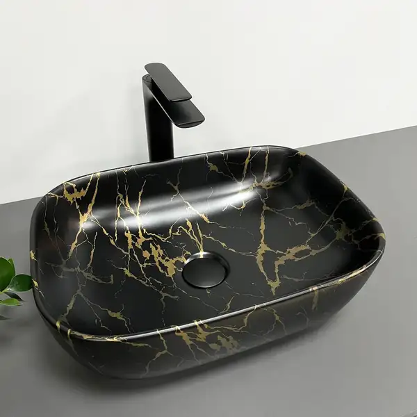 VBI RAVENNA MARBLE BLACK MATT Умивальник накладний, чорний (VBI-011209) VBI RAVENNA MARBLE BLACK MATT Умивальник накладний, чорний (VBI-011209)