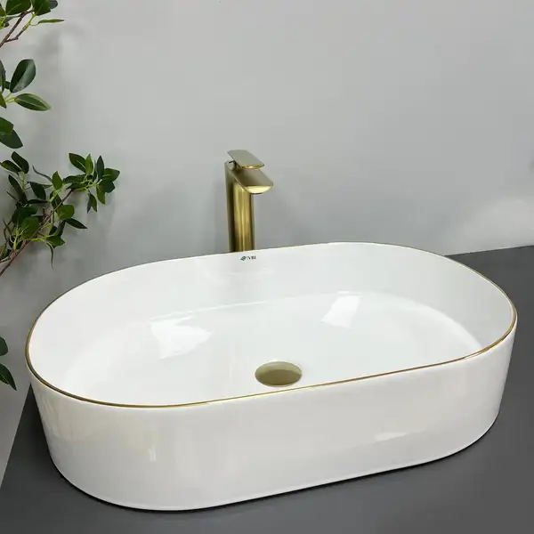 VBI Verona 60 Gold Edge Умивальник накладний, білий (VBI-011308) VBI Verona 60 Gold Edge Умивальник накладний, білий (VBI-011308)
