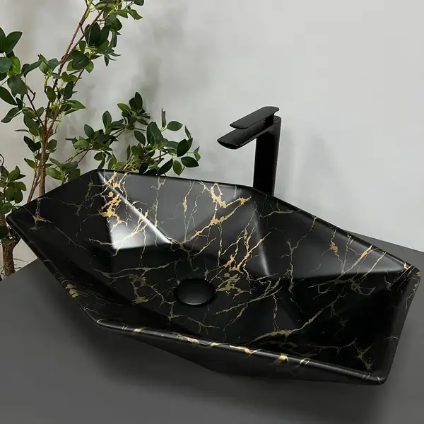 VBI Venezia Marble Раковина накладная, черный матовый (VBI-012406) VBI Venezia Marble Раковина накладная, черный матовый (VBI-012406)