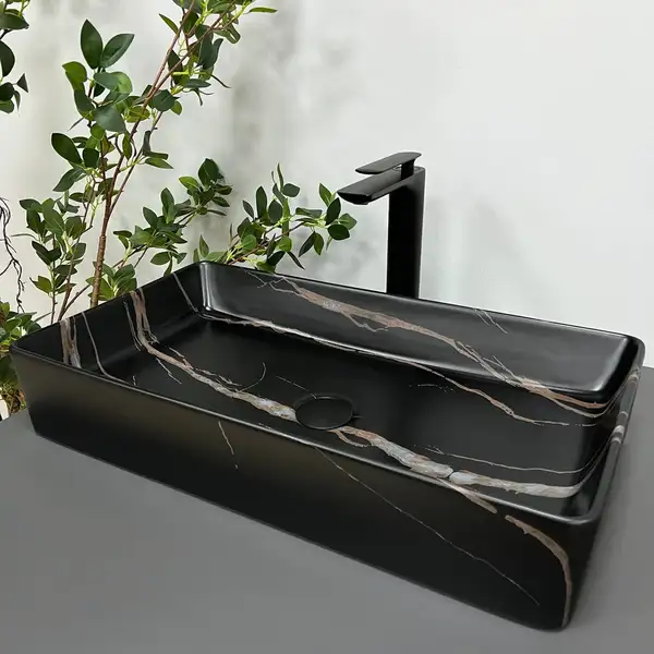 Умывальник (раковина) VBI TRIEST BLACK STONE MATT накладной (VBI-012703) Умывальник (раковина) VBI TRIEST BLACK STONE MATT накладной (VBI-012703)