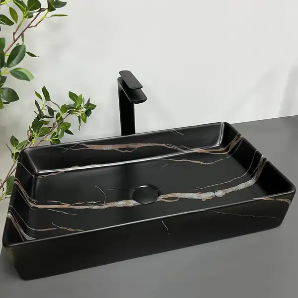 Умывальник (раковина) VBI TRIEST BLACK STONE MATT накладной (VBI-012703) Умывальник (раковина) VBI TRIEST BLACK STONE MATT накладной (VBI-012703)