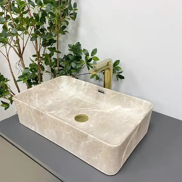 VBI ARABBA M Умивальник накладний, BEIGE STONE (VBI-013504) VBI ARABBA M Умивальник накладний, BEIGE STONE (VBI-013504)