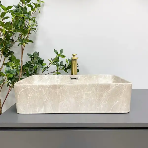 VBI ARABBA M Умивальник накладний, BEIGE STONE (VBI-013504) VBI ARABBA M Умивальник накладний, BEIGE STONE (VBI-013504)
