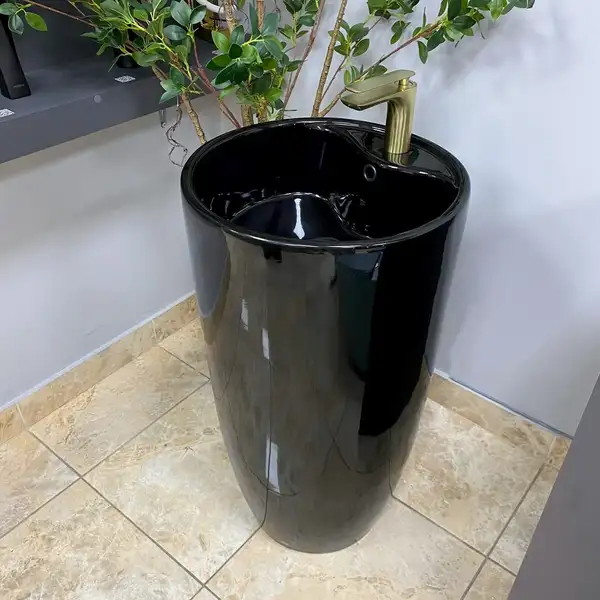 VBI Agriento Black Glossy Умивальник напольний, чорний (VBI-019005) VBI Agriento Black Glossy Умивальник напольний, чорний (VBI-019005)