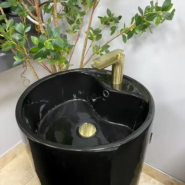 VBI Agriento Black Glossy Умивальник напольний, чорний (VBI-019005) VBI Agriento Black Glossy Умивальник напольний, чорний (VBI-019005)