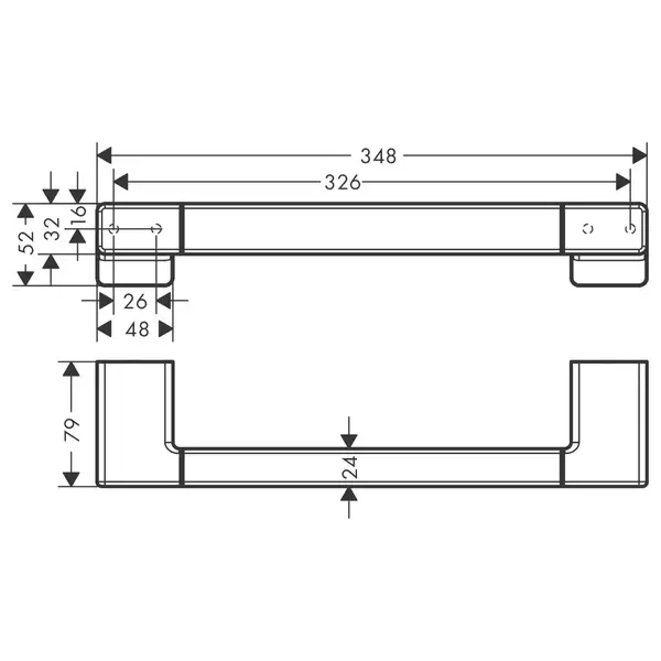 Поручень 348 мм Hansgrohe AddStoris, чёрный матовый (41744670) фото 2 Aquada.com.ua Поручень 348 мм Hansgrohe AddStoris, чёрный матовый (41744670) фото 2 Aquada.com.ua