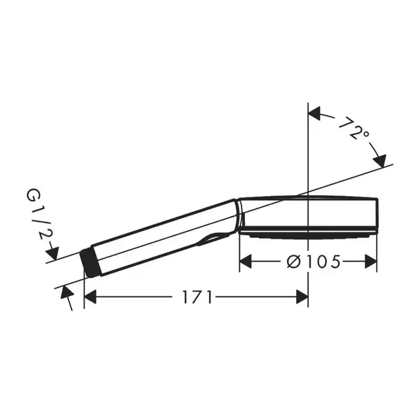 Ручний душ Hansgrohe Pulsify Select Relaxation 105 3jet, чорний матовий (24110670)