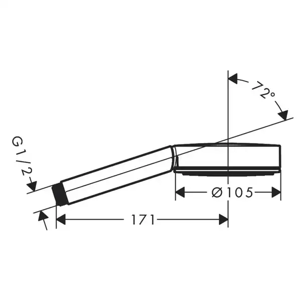 Ручний душ Hansgrohe Pulsify 105 1jet, чорний матовий (24120670) Ручний душ Hansgrohe Pulsify 105 1jet, чорний матовий (24120670)