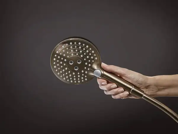 Лейка для душа Hansgrohe Raindance Select S PowderRain (цвет - шлифованная бронза), 3 вида струи 26014140