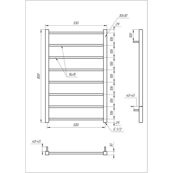 Genesis Aqua Полотенцесушитель Flat (1204) Genesis Aqua Полотенцесушитель Flat (1204)