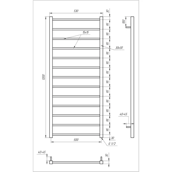 Genesis Aqua Полотенцесушитель Flat (1205) Genesis Aqua Полотенцесушитель Flat (1205)