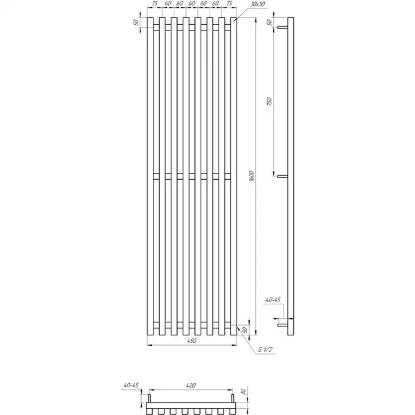 Genesis Aqua Радиатор отопления Genesis-Aqua Siena 160x45 см (208001) Genesis Aqua Радиатор отопления Genesis-Aqua Siena 160x45 см (208001)