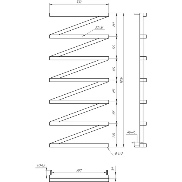 Genesis Aqua Электрический полотенцесушитель Genesis-Aqua ZigZag 120x53 см, белый (42032) Genesis Aqua Электрический полотенцесушитель Genesis-Aqua ZigZag 120x53 см, белый (42032)