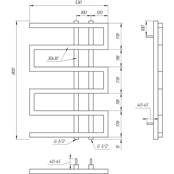 Genesis Aqua Полотенцесушитель Dual (56006) Genesis Aqua Полотенцесушитель Dual (56006)