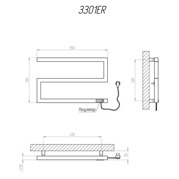 Рушникосушарка KOSSER Зета 350х550 ER (ЗЗ01ER) Рушникосушарка KOSSER Зета 350х550 ER (ЗЗ01ER)