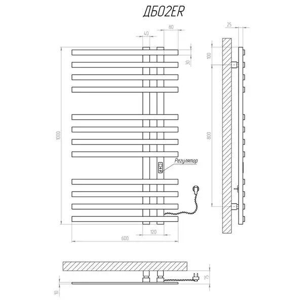Рушникосушарка KOSSER Браш 1000х600 ER (ДБ02ER)