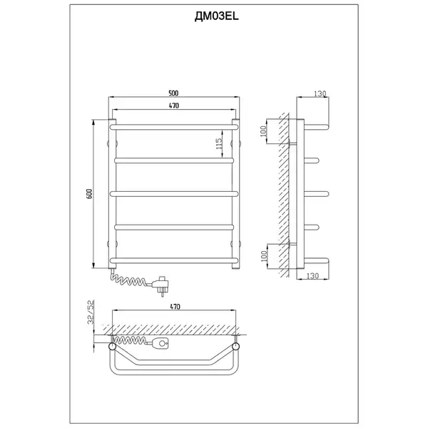Рушникосушарка KOSSER Мікс 600х530/5 ЕL рег. (ДМ03EL) Рушникосушарка KOSSER Мікс 600х530/5 ЕL рег. (ДМ03EL)