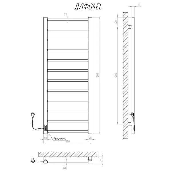 Рушникосушарка KOSSER Лофт 1200х500 EL (ДЛФ04EL) Рушникосушарка KOSSER Лофт 1200х500 EL (ДЛФ04EL)