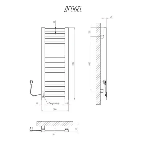 Рушникосушарка KOSSER Герда 800х500 EL (ДГ06EL) Рушникосушарка KOSSER Герда 800х500 EL (ДГ06EL)