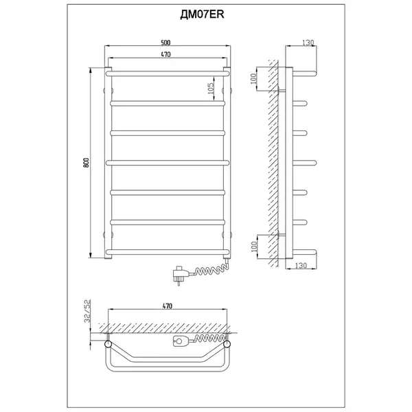 Рушникосушарка KOSSER Мікс 800х530/7 ЕR рег. (ДМ07ER)