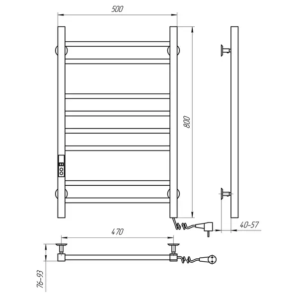 Navin Рушникосушарка Loft 500х800 Digital права, біла 12-143052-5080