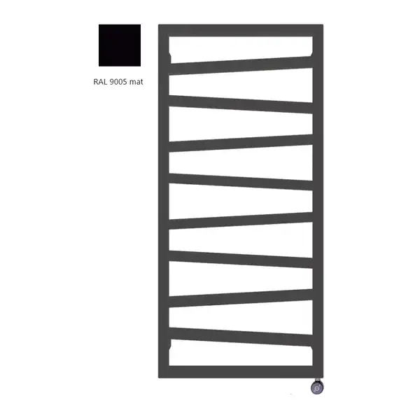 Полотенцесушитель электрический Terma ZigZag 50 х 1070h см Ral 9005 mat (чёрный матовый), подключение правое (WLZIG107050K9M5E8TS1D)