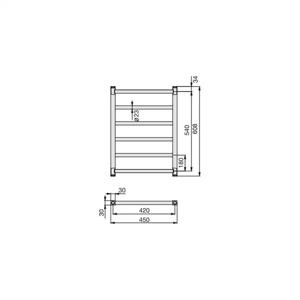 Полотенцесушитель водяний Zehnder Stalox 608х450 190Вт, білий RAL 9016 (STX-060-045 RAL 9016)