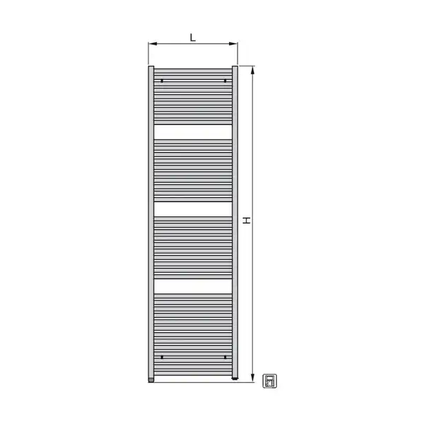 Полотенцесушитель електричний Zehnder Toga 741x500 300 Вт з електропатроном RACY-C, білий RAL 9016 (TE-070-050/GD RAL 9016) (TE-070-050_GD RAL 9016)