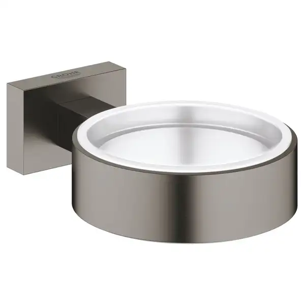 Тримач для склянки та мильниці Grohe ESSENTIALS CUBE, матовий графіт (40508AL1)