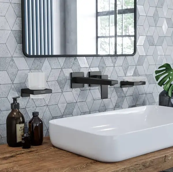 Склянка підвісна Hansgrohe AddStoris, Brushed Black/скло (41749340)