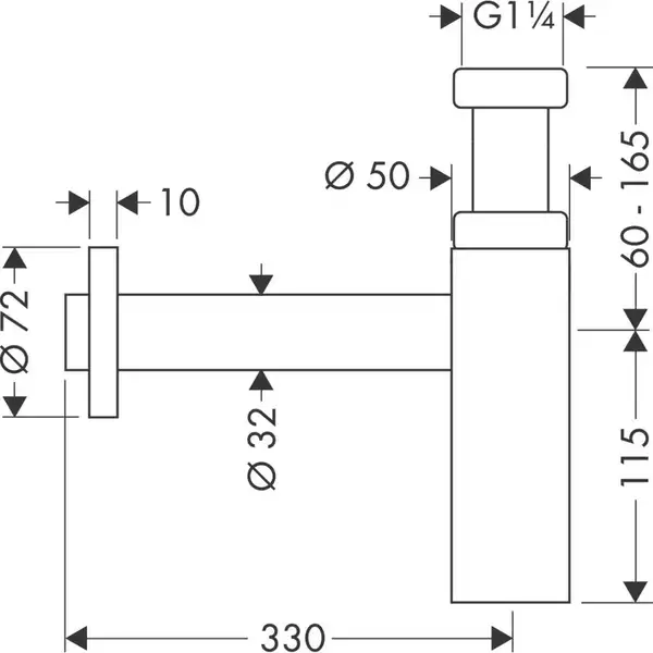 Сифон для умивальника Axor Flowstar, золото поліроване (51305990)