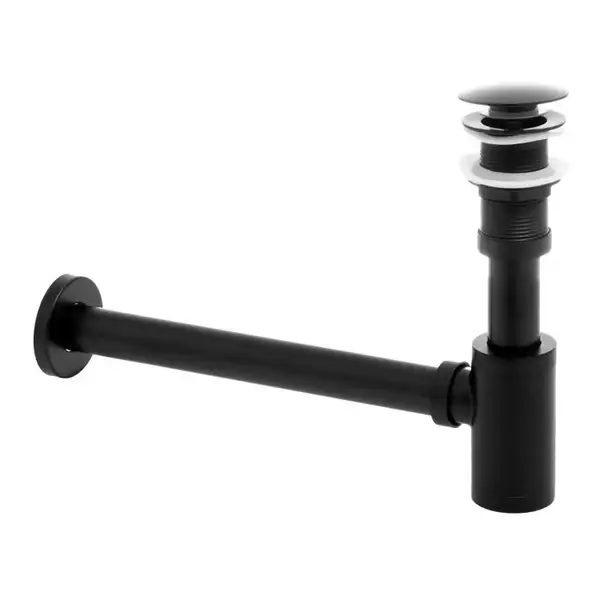 Сифон універсальний для раковины (умивальника) Yoka BLACK MAT CLICK-KLAK черный (SYPOP-14-BLK)
