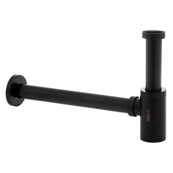 Сифон універсальний для раковины (умивальника) Yoka BLACK MAT CLICK-KLAK черный (SYPOP-14-BLK)