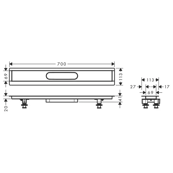 Дренажный канал 70 см Hansgrohe uBox universal (без корпуса) (56011180) фото 2 Aquada.com.ua Дренажный канал 70 см Hansgrohe uBox universal (без корпуса) (56011180) фото 2 Aquada.com.ua