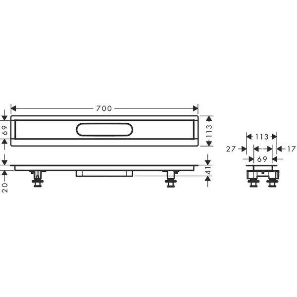 Дренажный канал 70 см Hansgrohe uBox universal (без корпуса) (56011180) Дренажный канал 70 см Hansgrohe uBox universal (без корпуса) (56011180)