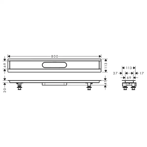 Дренажный канал 80 см Hansgrohe uBox universal (без корпуса) (56012180) фото 2 Aquada.com.ua Дренажный канал 80 см Hansgrohe uBox universal (без корпуса) (56012180) фото 2 Aquada.com.ua