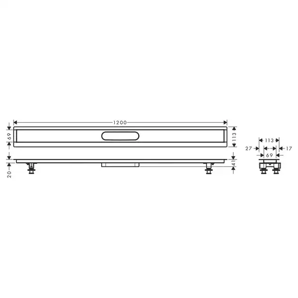 Дренажный канал 120 см Hansgrohe uBox universal (56015180) фото 2 Aquada.com.ua Дренажный канал 120 см Hansgrohe uBox universal (56015180) фото 2 Aquada.com.ua